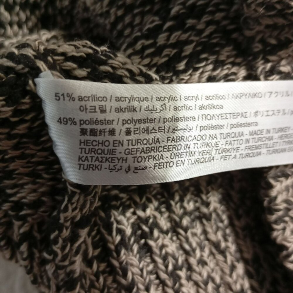 Zara Sweater Size M Womens Black & Beige Chunky Knit Cowl Neck - Picture 6 of 10